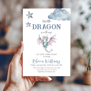 Fairytale Gender Neutral Cute Dragon Baby Shower  Invitation