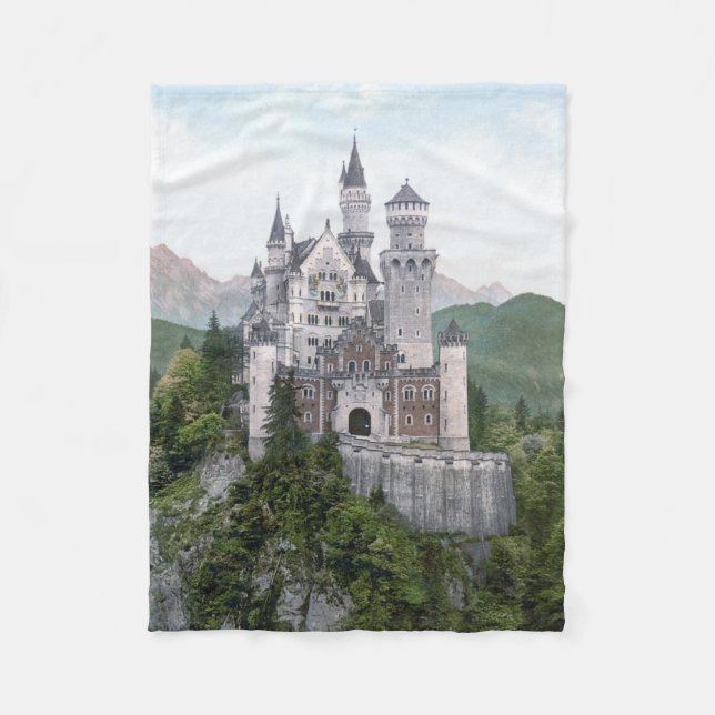 Fairytale German Castle Fleece Blanket (Front)