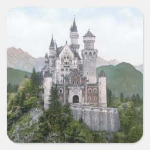 Fairytale German Castle Square Sticker