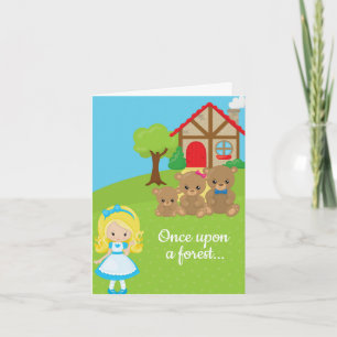 Fairytale Goldilocks and Bears Girls Birthday Invitation