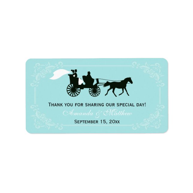 Fairytale Horse and Carriage Wedding Favour Labels (Front)