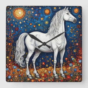 Fairytale Horse Square Wall Clock