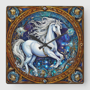 Fairytale Horse Square Wall Clock