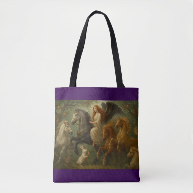 Fairytale Horses and Angel Tote Bag (Front)