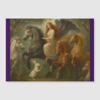 Fairytale Horses and Angels Magnetic Card