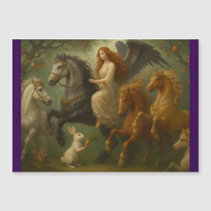 Fairytale Horses and Angels Magnetic Card