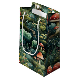 Fairytale in Fairyland Mushroom House Green Orange Small Gift Bag