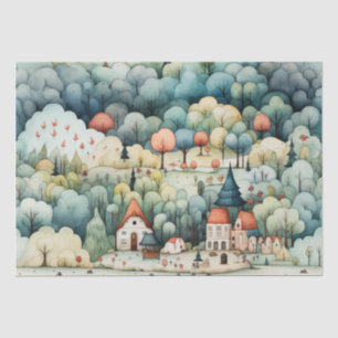 Fairytale in Fairyland Village Green and Orange Tissue Paper