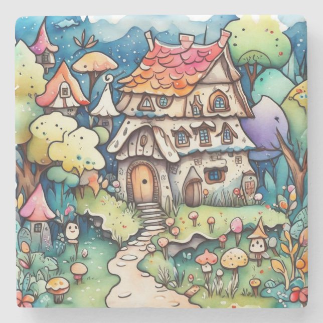 Fairytale in the fairyland  stone coaster (Front)