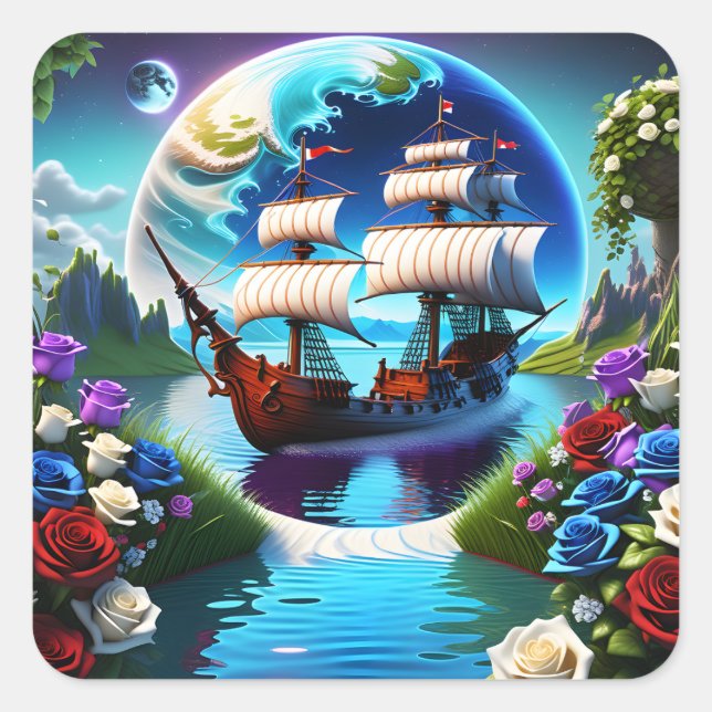 Fairytale is set in a world of enchantment, where  square sticker (Front)