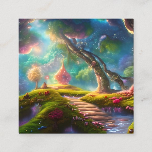 Fairytale Landscape Square Business Card (Front)