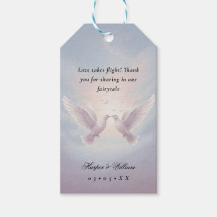 Fairytale lovebirds wedding gift tags