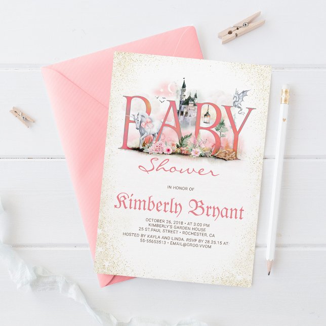 Fairytale Magic and Enchanted Story Baby Shower In Invitation (Creator Uploaded)