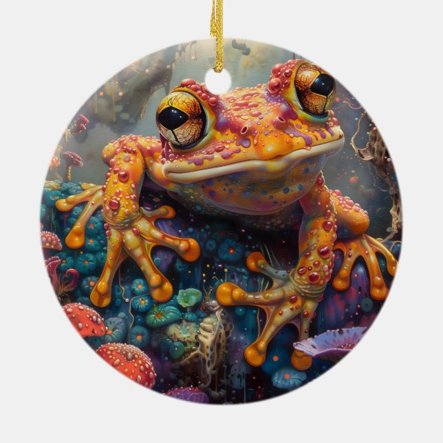 Fairytale magic frog ceramic tree decoration (Back)