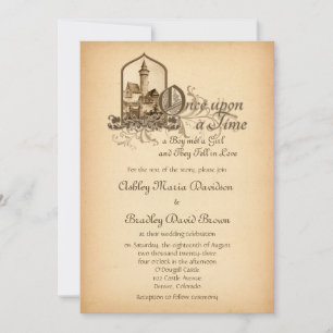 Fairytale Mediaeval Castle Once Upon Wedding Invitation