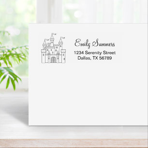 Fairytale Mediaeval Royal Castle Address Rubber Stamp