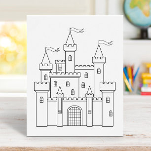 Fairytale Mediaeval Royal Castle Colouring Page Poster
