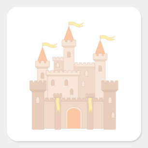 Fairytale Mediaeval Royal Princess Castle Square Sticker