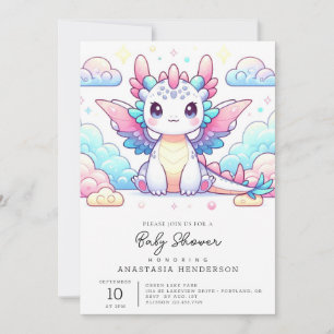 Fairytale Modern Dragon Baby Shower Invitation