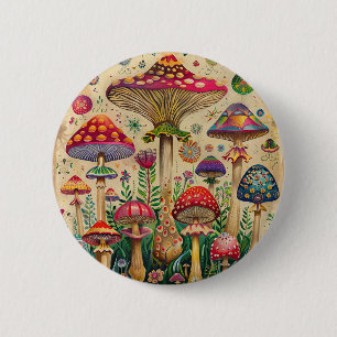 Fairytale Mushrooms 6 Cm Round Badge