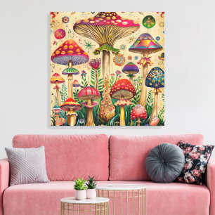 Fairytale Mushrooms Canvas Print
