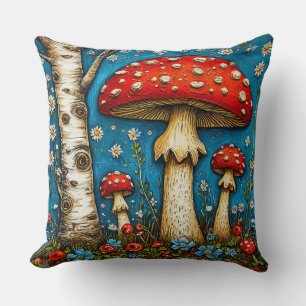 Fairytale mushrooms in the forest cushion