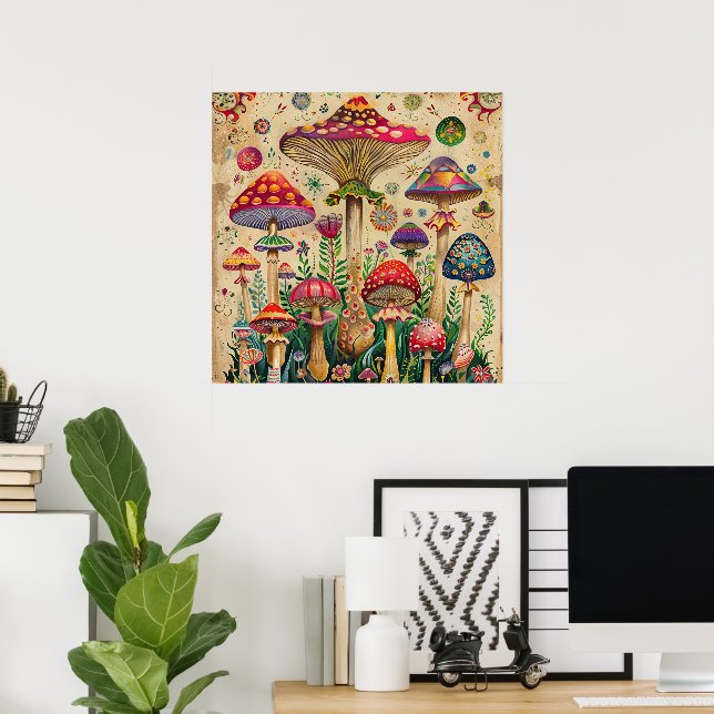 Fairytale Mushrooms Poster (Home Office)