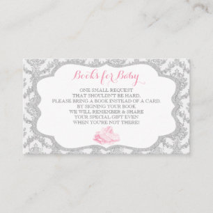 Fairytale Once Upon a Time Book Request Grey Pink Enclosure Card