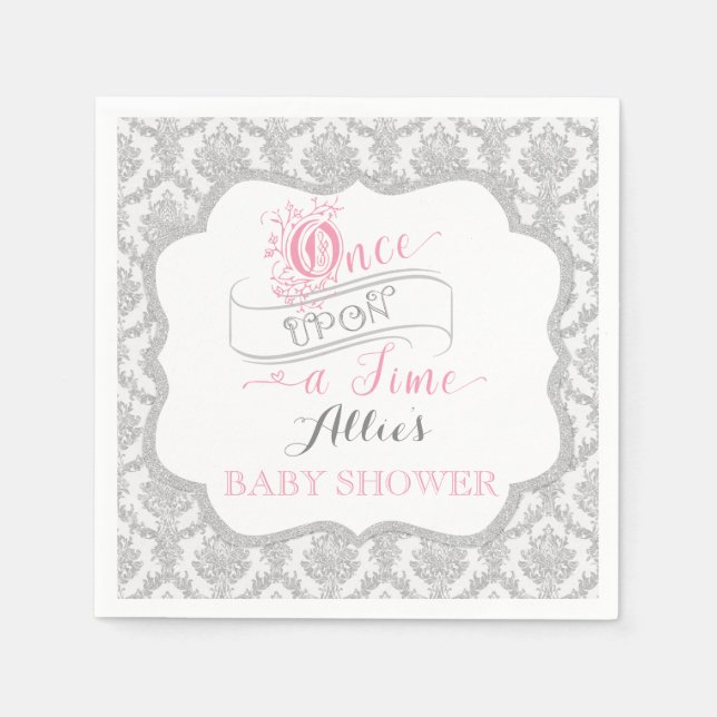 Fairytale Once Upon a Time Princess Damask Napkin (Front)