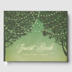 Fairytale Outdoor Lights Wedding Guest Book