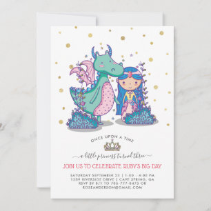 Fairytale Party Invitation Princess & Dragon