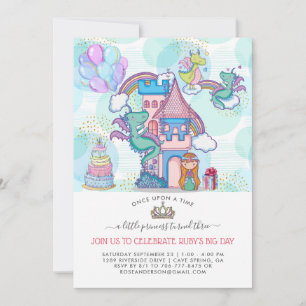 Fairytale Party Invitation Princess & Dragons