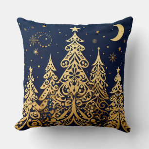 Fairytale Pines in Gold – Romantic Nights Cushion