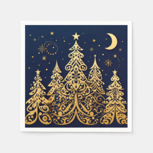 Fairytale Pines in Gold – Romantic Nights Napkin