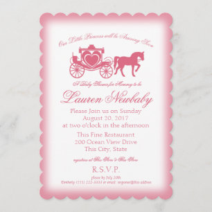 Fairytale Pink Baby Shower Invitation