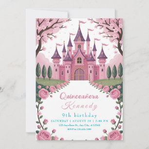 Fairytale Pink Castle Princess Birthday Invitation