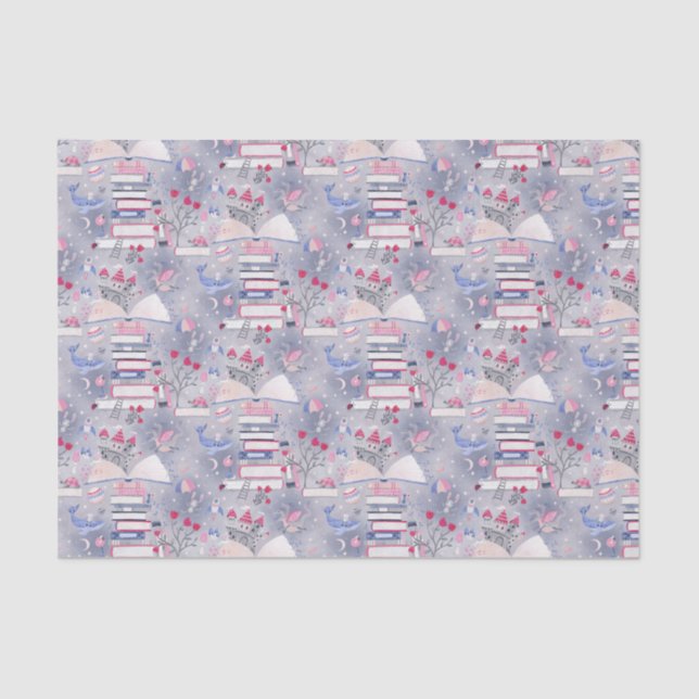 Fairytale Pop Up Book Castle Grey Tissue Paper (Front)