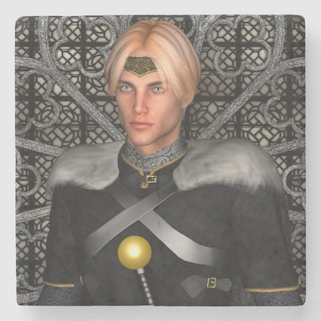 Fairytale Prince Stone Coaster (Front)