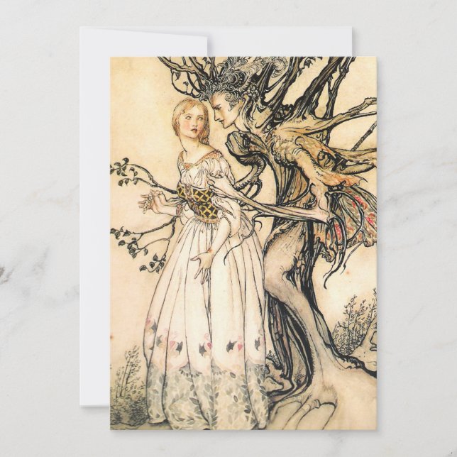 Fairytale Princess and Tree Elf Invitations (Front)