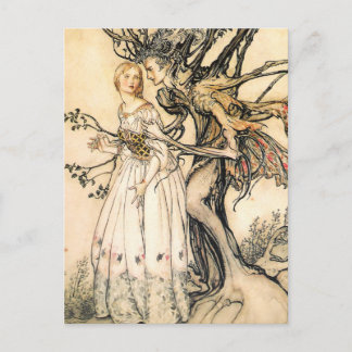 Fairytale Princess and Tree Elf Postcard