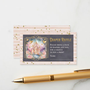 Fairytale Princess Baby Shower Diaper Raffle Enclosure Card