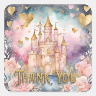 Fairytale Princess Baby Shower Thank You Square Sticker