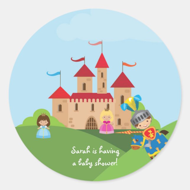 Fairytale Princess Birthday Baby Envelope Sticker (Front)