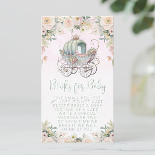 Fairytale Princess Carriage Floral Book Request Enclosure Card