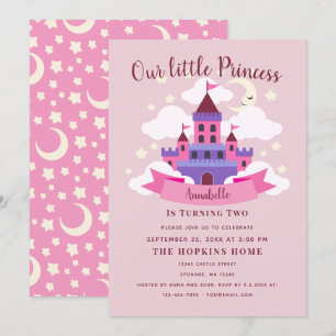 Fairytale Princess Castle Girls Birthday Invitation