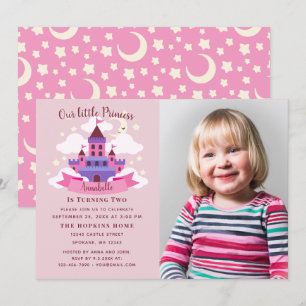 Fairytale Princess Castle Girls Birthday Photo Invitation