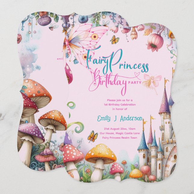 Fairytale Princess Daughter Birthday Fairycore Invitation (Front/Back)