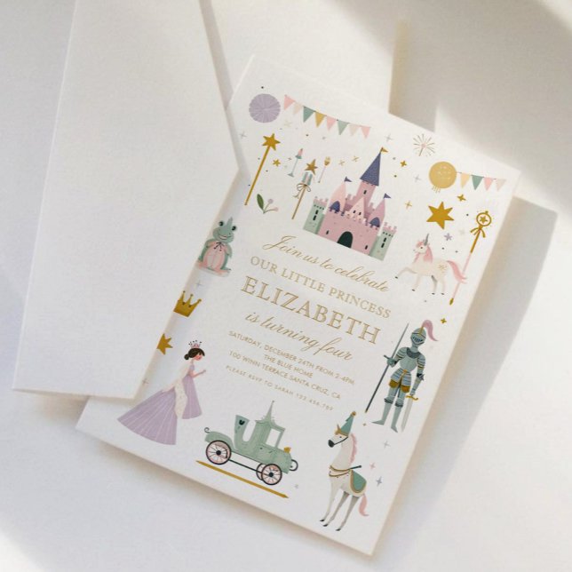 Fairytale Princess Dragon Girl Birthday  Invitation (Creator Uploaded)