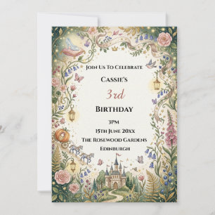 Fairytale Princess Enchanted Garden Birthday Invit Invitation