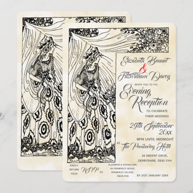 Fairytale Princess Evening Invitation (Front/Back)